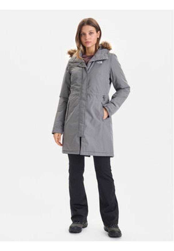 The North Face Parka Zaneck NF0A8DZN Szary Regular Fit. Kolor: szary. Materiał: syntetyk