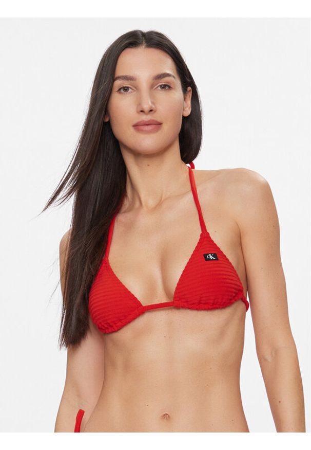 Calvin Klein Swimwear Góra od bikini KW0KW02466 Czerwony. Kolor: czerwony. Materiał: syntetyk