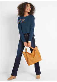 bonprix - Modelujące dżinsy, krój bootcut, high waist. Stan: podwyższony. Kolor: niebieski #3