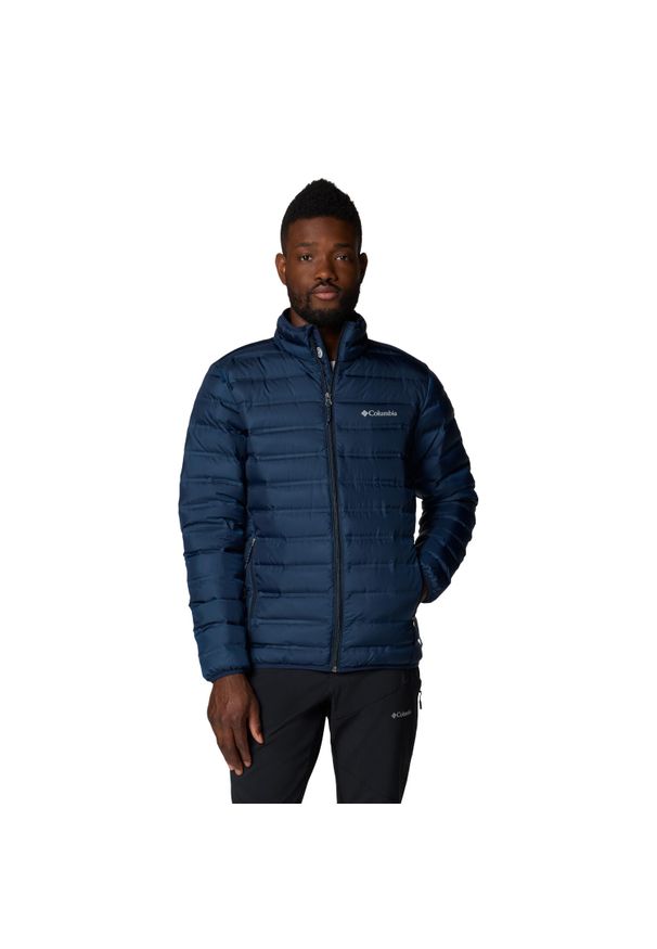 columbia - Kurtka sportowa męska Lake 22 II Down Hooded Jacket. Kolor: niebieski. Materiał: poliester. Sport: turystyka piesza