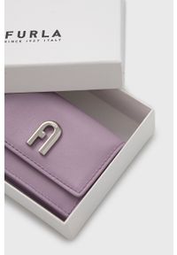 Furla portfel skórzany Vitello Roma damski kolor fioletowy. Kolor: fioletowy. Materiał: skóra. Wzór: gładki #4