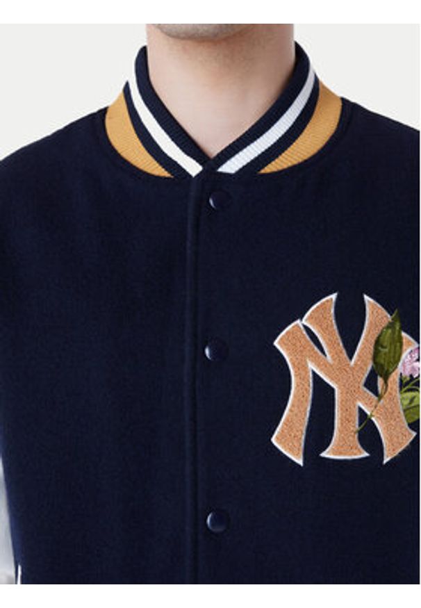 New Era Kurtka bomber Yankees MLB Floral 60596332 Granatowy Regular Fit. Kolor: niebieski. Materiał: wełna