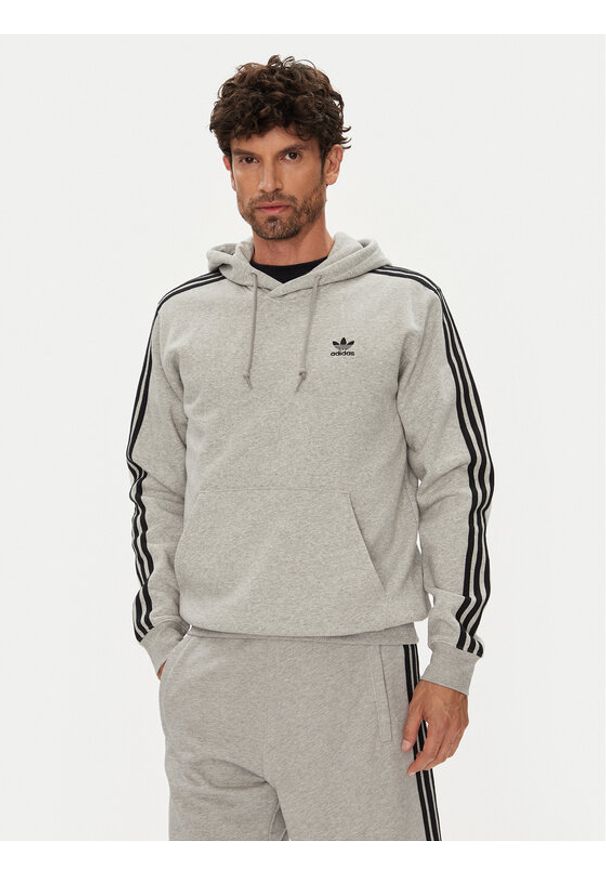 Adidas - adidas Bluza adicolor Classics 3-Stripes JY1376 Szary Regular Fit. Kolor: szary. Materiał: bawełna, syntetyk