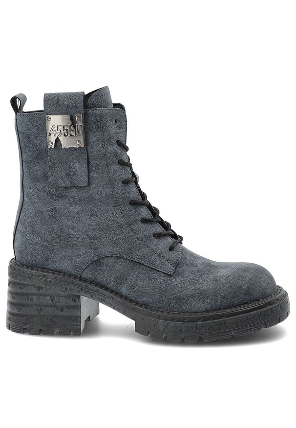 Granatowe Botki Artiker Modne Buty Damskie. Okazja: na co dzień. Kolor: niebieski. Szerokość cholewki: normalna. Obcas: na słupku. Styl: casual, klasyczny