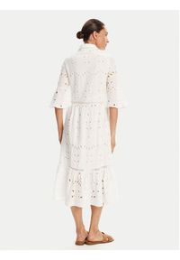 Iconique Sukienka koszulowa IC25-005 Biały Relaxed Fit. Kolor: biały. Materiał: bawełna. Typ sukienki: koszulowe #4