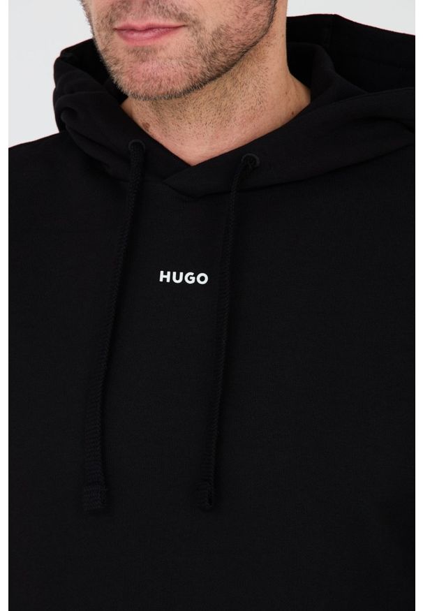 Hugo - HUGO Czarna męska bluza Sweatshirt with hood, Rozmiar S. Typ kołnierza: kaptur. Kolor: czarny