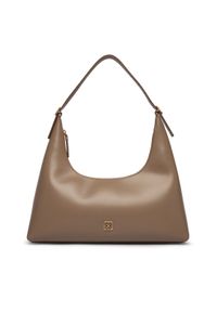 Calvin Klein Torebka Emblem Hw Lthr Shoulder Bag LV04F3262G Beżowy. Kolor: beżowy. Materiał: skórzane #1