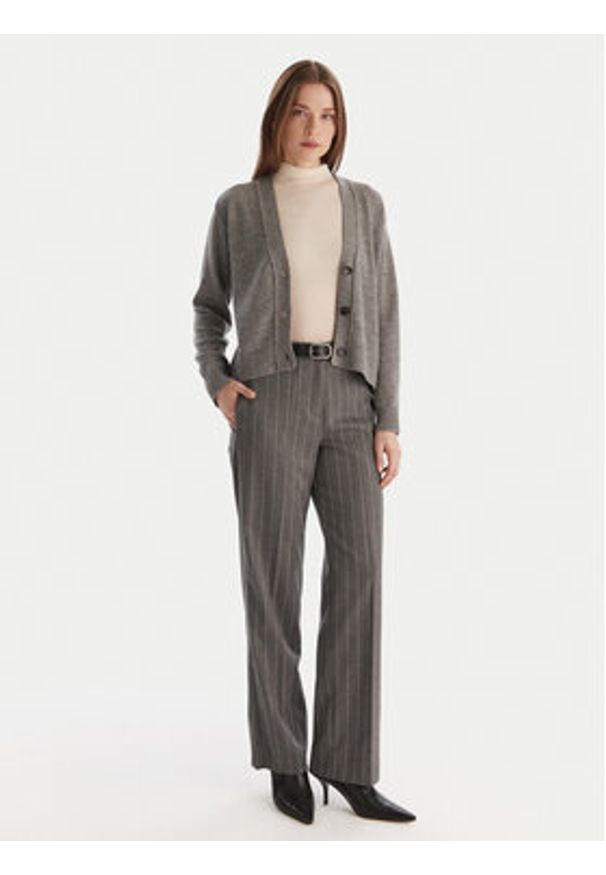 Marella Kardigan Blazer 2525346032 Szary Regular Fit. Kolor: szary. Materiał: wełna