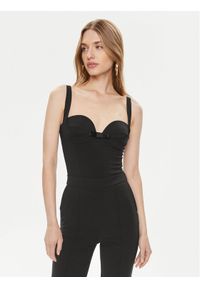 Elisabetta Franchi Body BO-012-42E2-5981 Czarny Slim Fit. Kolor: czarny. Materiał: syntetyk