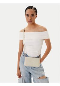 Pinko - PINKO Torebka Flat Horizontal Mini PE 25 PCPL 104277 A2AN Biały. Kolor: biały. Materiał: skórzane