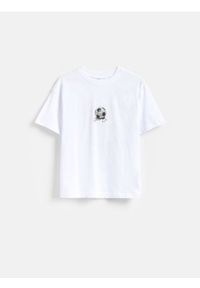Reserved - Bawełniany t-shirt z nadrukiem - biały. Kolor: biały. Materiał: bawełna. Wzór: nadruk #1