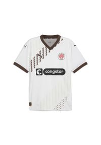 Puma - Męska koszulka wyjazdowa FC St. Pauli 24/25 PUMA White Espresso Brown. Kolor: brązowy, biały, wielokolorowy. Sport: piłka nożna
