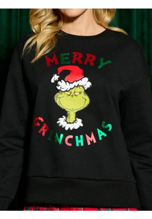 Sinsay - Bluza Grinch - czarny. Kolor: czarny. Wzór: aplikacja, nadruk