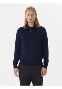 Calvin Klein Sweter LV04LD318G Granatowy Regular Fit. Kolor: niebieski. Materiał: wełna #1