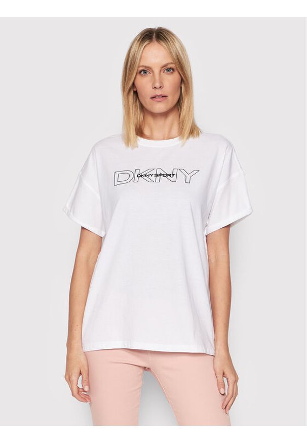 DKNY Sport T-Shirt DP1T8483 Biały Regular Fit. Kolor: biały. Materiał: bawełna. Styl: sportowy