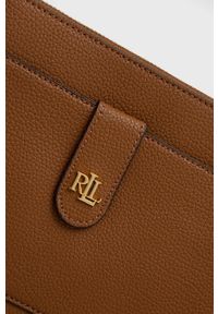 Lauren Ralph Lauren torebka skórzana kolor brązowy. Kolor: brązowy. Materiał: skórzane #6