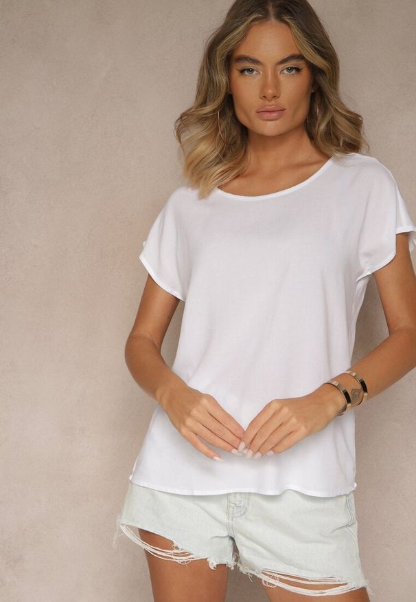 Renee - Biała Wiskozowa Bluzka Oversize Lirealia. Okazja: na co dzień. Kolor: biały. Materiał: wiskoza. Styl: casual