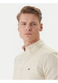 TOMMY HILFIGER - Tommy Hilfiger Koszula Flex MW0MW37550 Écru Regular Fit. Kolor: kremowy. Materiał: bawełna #4
