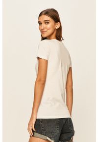 Emporio Armani Underwear - Emporio Armani - T-shirt. Okazja: na co dzień. Kolor: biały. Materiał: materiał. Wzór: aplikacja. Styl: casual