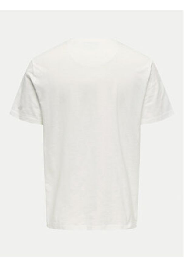 Only & Sons T-Shirt 22025286 Biały Regular Fit. Kolor: biały. Materiał: bawełna