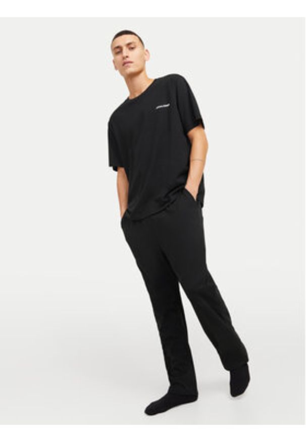 Jack & Jones Piżama Everest 12273633 Czarny Standard Fit. Kolor: czarny. Materiał: bawełna