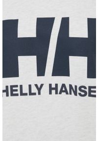 Helly Hansen bluza damska kolor różowy z nadrukiem. Okazja: na co dzień. Kolor: szary. Materiał: dzianina, bawełna. Długość rękawa: długi rękaw. Długość: długie. Wzór: nadruk. Styl: casual