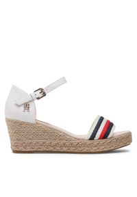 TOMMY HILFIGER - Tommy Hilfiger Espadryle Mid Wedge Corporate FW0FW07078 Écru. Materiał: materiał #1