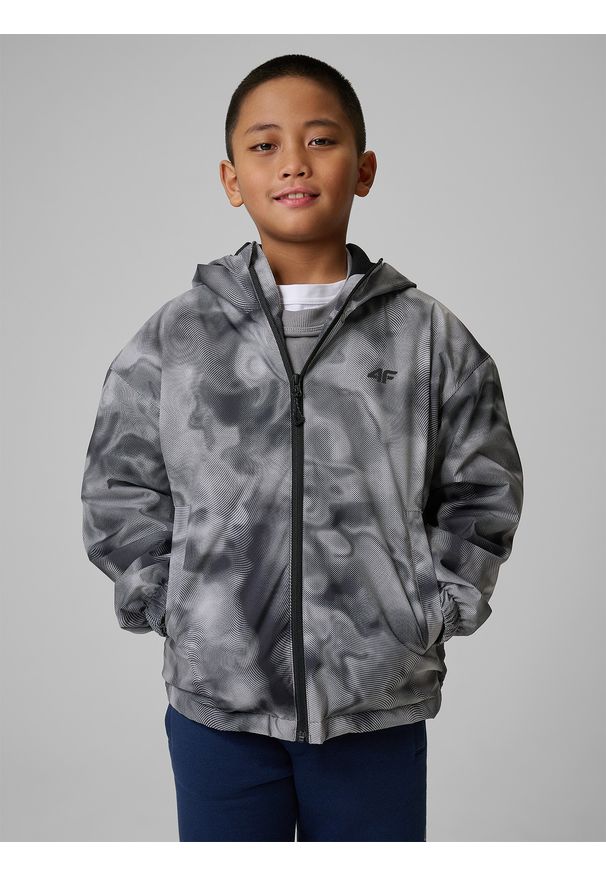 4f - 4F Kurtka przejściowa membrana 5000 chłopięca - czarna 146 (10-11 lat). Okazja: na co dzień. Kolor: czarny. Materiał: materiał. Sezon: lato. Styl: casual