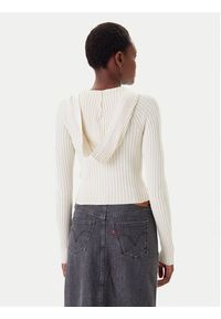 Tommy Jeans Kardigan DW0DW20974 Écru Slim Fit. Materiał: wiskoza