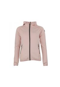 PEAK MOUNTAIN - Kurtka damska Peak Mountain Polarshel Acampowz. Kolor: różowy. Sport: turystyka piesza #1