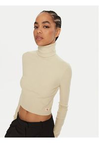 Calvin Klein Jeans Golf J20J224196 Zielony Regular Fit. Typ kołnierza: golf. Kolor: zielony. Materiał: bawełna #3