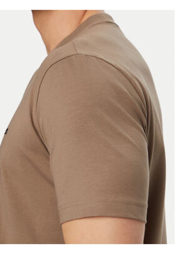 BOSS T-Shirt 50506373 Khaki Regular Fit. Kolor: brązowy. Materiał: bawełna