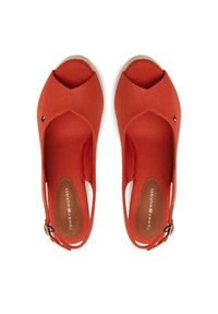 TOMMY HILFIGER - Tommy Hilfiger Espadryle Flag High Wedge Espad Slingback FW0FW08597 Pomarańczowy. Kolor: pomarańczowy. Materiał: materiał #3