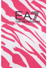 EA7 Emporio Armani - T-shirt. Okazja: na co dzień. Kolor: różowy. Materiał: dzianina, materiał. Styl: casual