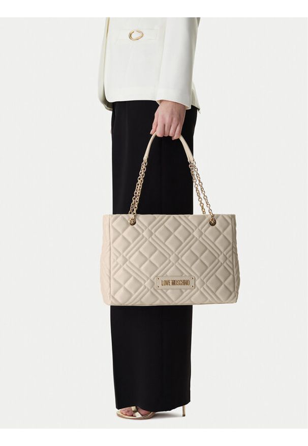 Love Moschino - LOVE MOSCHINO Torebka JC4145PP1OLA0110 Écru. Materiał: skórzane