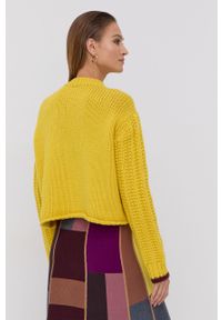 Victoria Victoria Beckham Sweter wełniany damski kolor żółty ciepły. Kolor: żółty. Materiał: wełna. Długość rękawa: długi rękaw. Długość: długie. Wzór: ze splotem #5