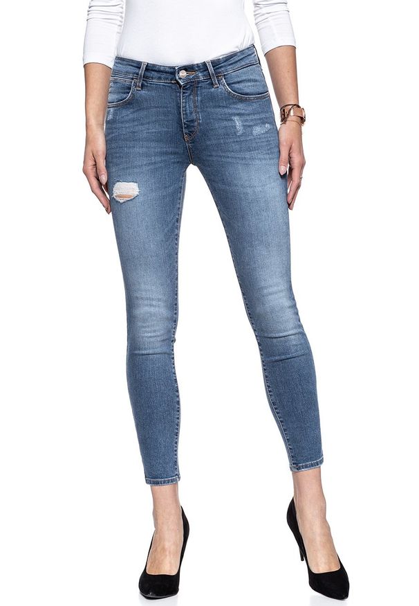 Wrangler - WRANGLER CROP SKINNY DAMAGED BLUE W28MLU86J