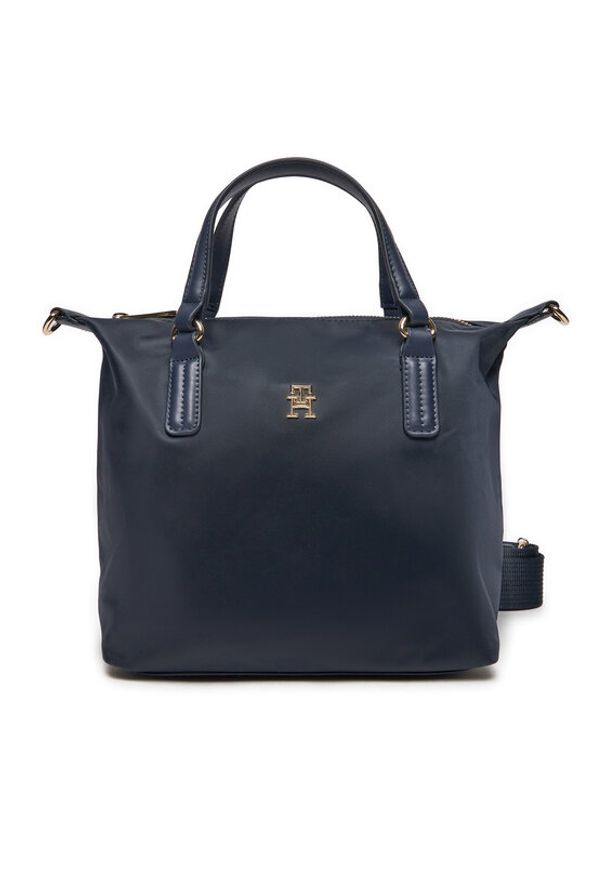 TOMMY HILFIGER - Tommy Hilfiger Torebka Poppy Th Small Tote AW0AW15640 Granatowy. Kolor: niebieski