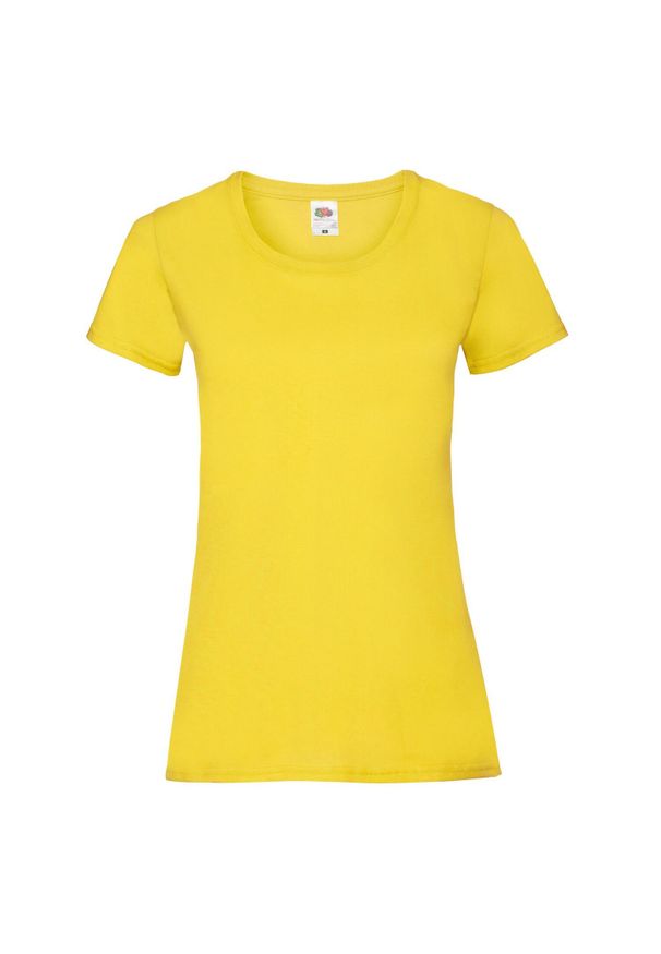 FRUIT OF THE LOOM - Koszulka Damska Valueweight. Kolor: żółty. Sport: turystyka piesza