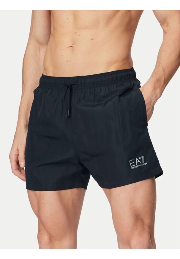 EA7 Emporio Armani Szorty kąpielowe 7M001677 AF13019 MC026 Czarny Regular Fit. Kolor: czarny. Materiał: syntetyk