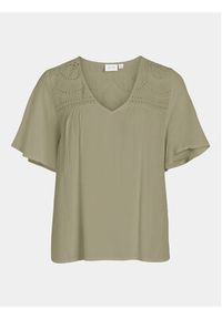 Vila T-Shirt Mesa 14092019 Zielony Regular Fit. Kolor: zielony. Materiał: wiskoza #6