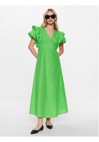 TOMMY HILFIGER - Tommy Hilfiger Sukienka codzienna WW0WW38738 Zielony Regular Fit. Okazja: na co dzień. Kolor: zielony. Materiał: bawełna. Typ sukienki: proste. Styl: casual #5