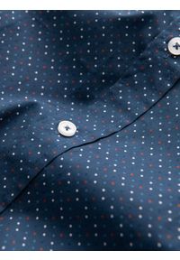 Ombre Clothing - Bawełniana koszula męska we wzory SLIM FIT - niebieska V4 OM-SHCS-0151 - XXL. Kolor: niebieski. Materiał: bawełna. Styl: klasyczny #9