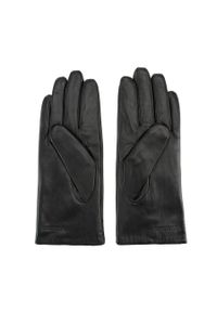 Wittchen - Damskie rękawiczki ze skóry z przeszyciami. Kolor: czarny. Materiał: skóra. Wzór: aplikacja. Sezon: zima. Styl: klasyczny