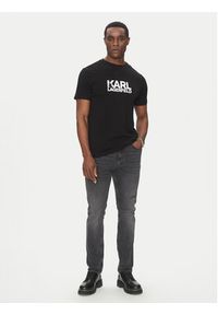 Karl Lagerfeld - KARL LAGERFELD T-Shirt 755087 552235 Czarny Regular Fit. Typ kołnierza: dekolt w karo. Kolor: czarny. Materiał: bawełna #3