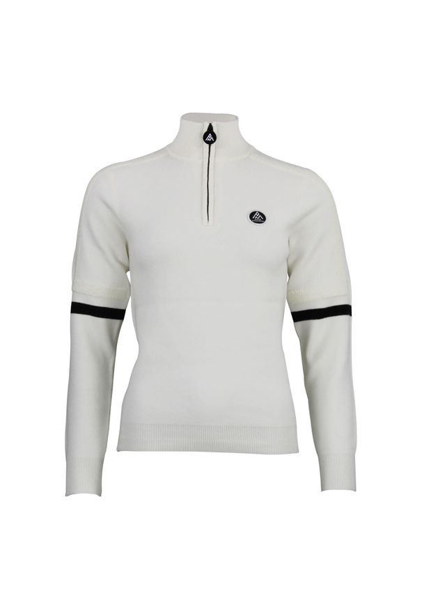 PEAK MOUNTAIN - Bardzowy golf 1/2 zamek damski Peak Mountain Asta. Typ kołnierza: golf. Kolor: beżowy, wielokolorowy, biały. Sport: golf