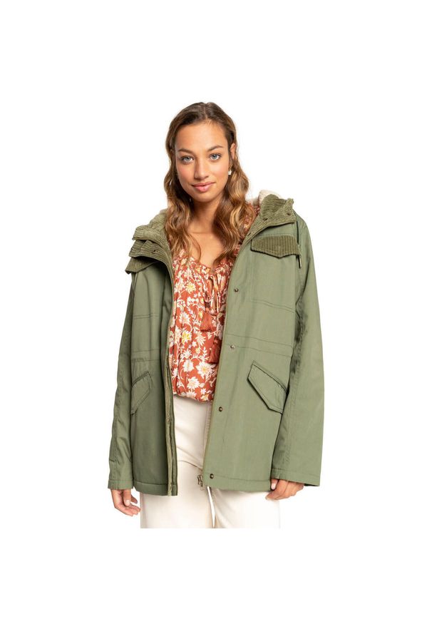 Kurtka zimowa damska Billabong So Easy parka. Kolor: zielony. Sezon: zima. Sport: turystyka piesza