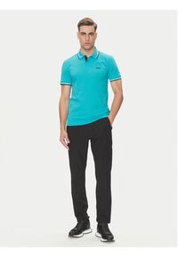 BOSS Polo Paul 50506193 Turkusowy Slim Fit. Typ kołnierza: polo. Kolor: turkusowy. Materiał: bawełna #4