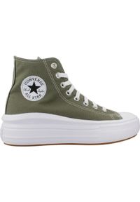 Tenisówki Converse Model Chuck Taylor All Star Move Hi Kolor Zielony. Kolor: beżowy, wielokolorowy, zielony. Materiał: tkanina #1