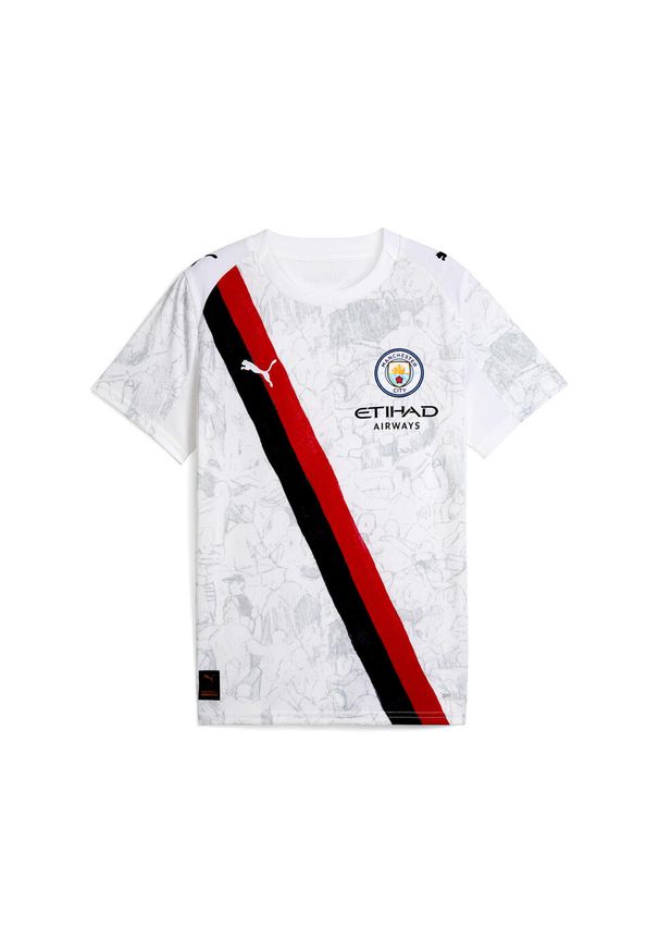 Puma - Młodzieżowa koszulka KIDSUPER × MANCHESTER CITY PUMA. Kolor: biały, wielokolorowy, czarny